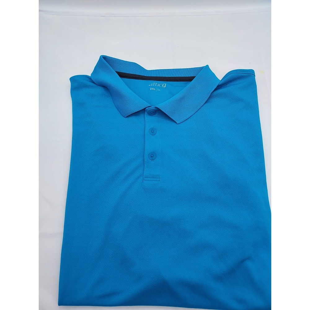 BCG Men's Polo Gold Shirt Size 2XL Blue Color Wicking Material